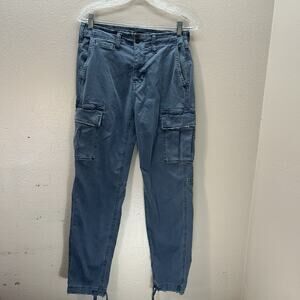 American Eagle Pants Men's 29x32 Blue Slim Lived-In Cargo Pockets Flex Cotton